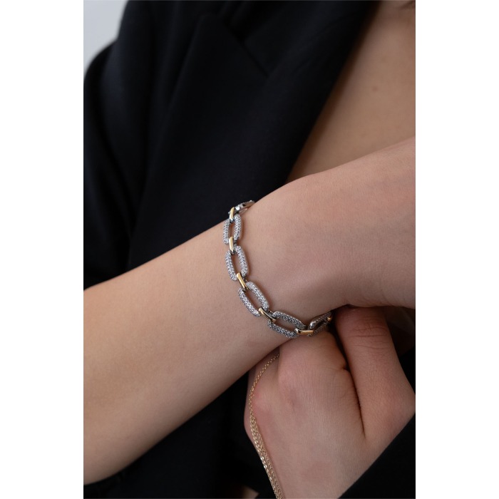 Gurmet Silver&Gold Detaylı Xuping Bileklik 