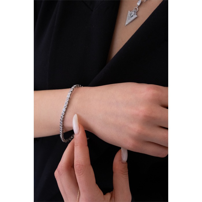 Kare Su Yolu Silver Xuping Bileklik 