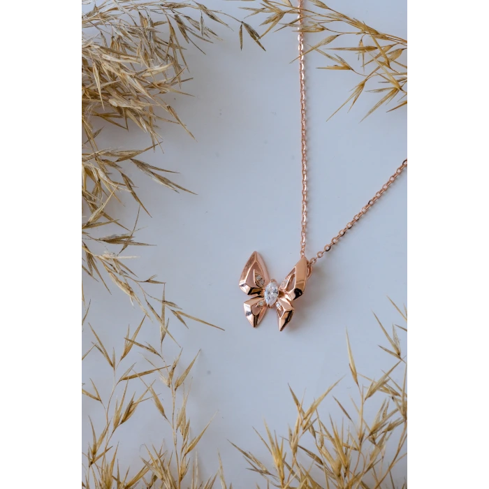 KelebekGen Rose 925 Gümüş Kolye