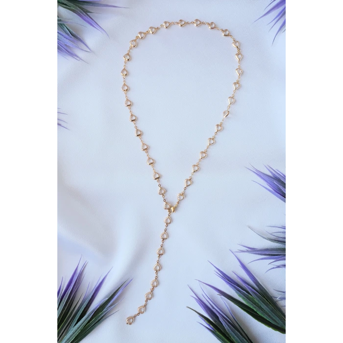 Y Kalp Gold Çelik Kolye