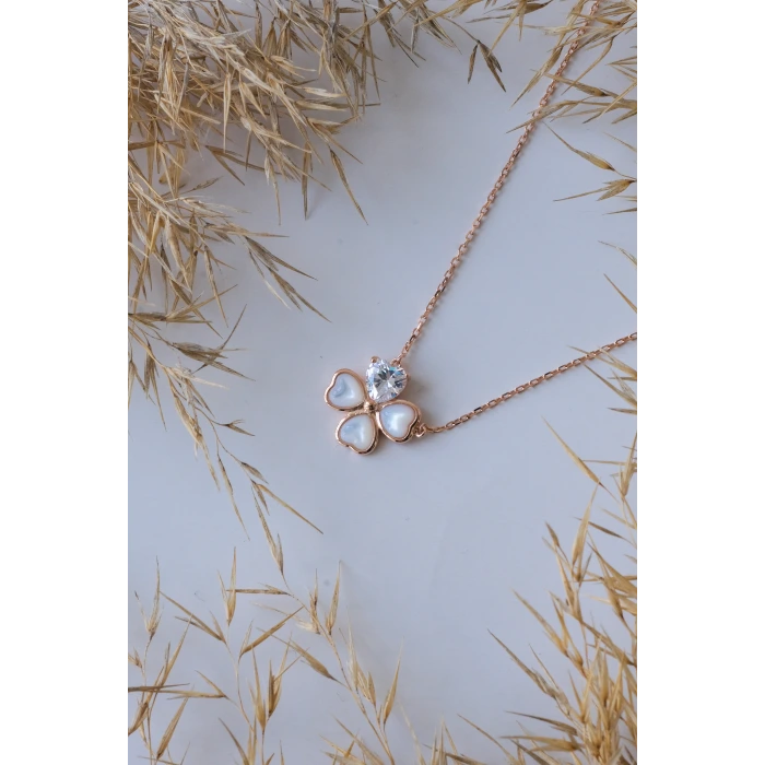 Yonca&Kalp Rose 925 Gümüş Kolye