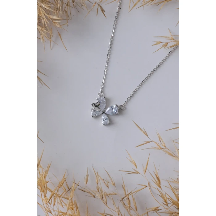 Zirkon Kelebek Silver 925 Gümüş Kolye