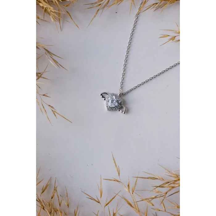 Kalp Melek Silver 925 Gümüş Kolye