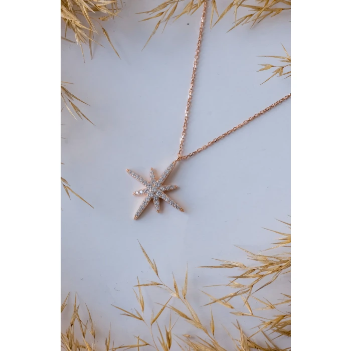 Kutup Yıldızı Rose 925 Gümüş Kolye