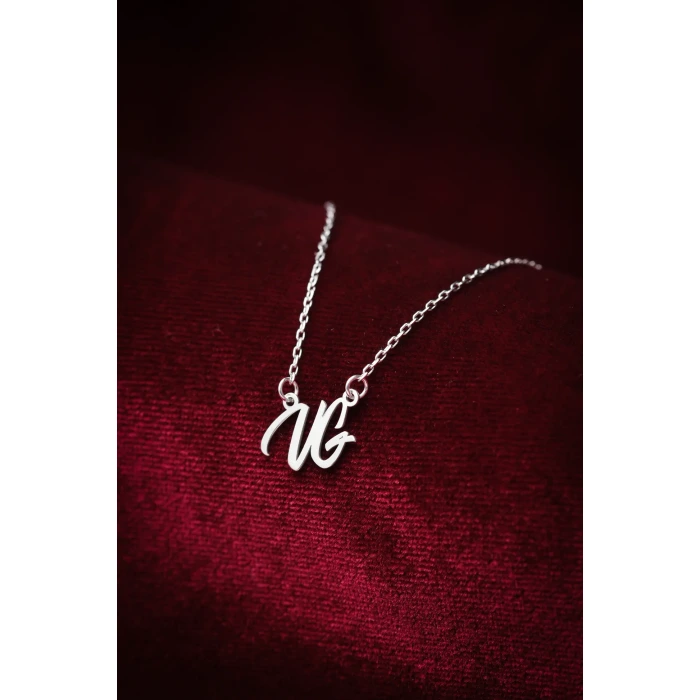 Çift Harf 925 Gümüş Kolye