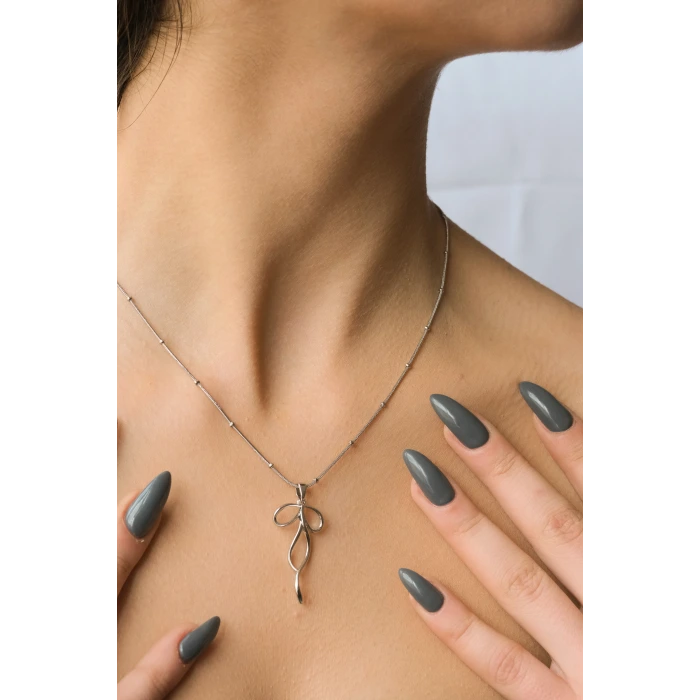 Algol Fiyonk Silver Çelik Kolye