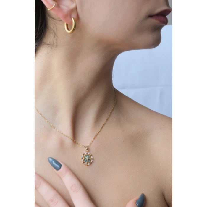 Pusula Gold Çelik Kolye