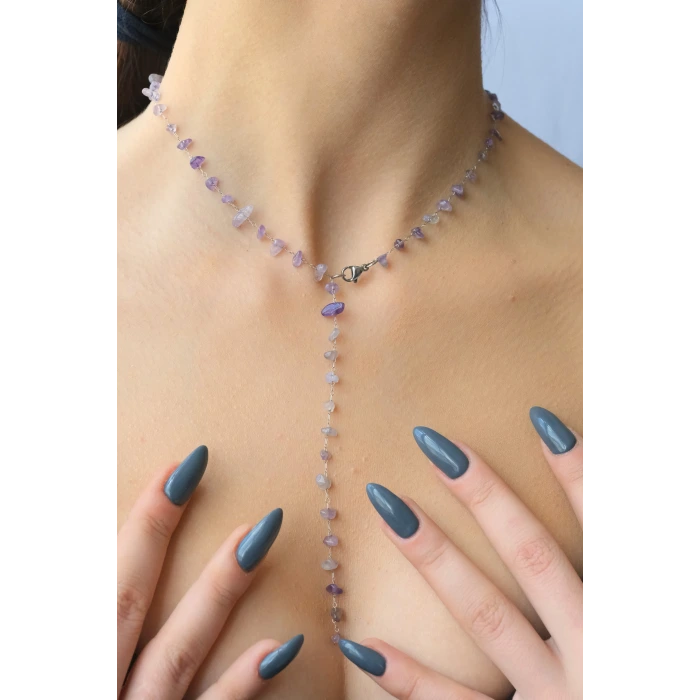 Y Hematit Silver Çelik Kolye