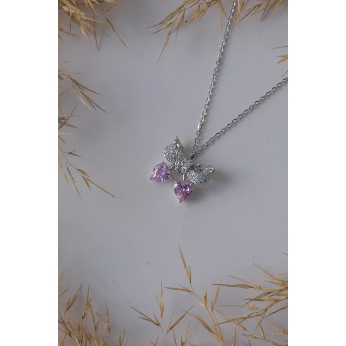 Fiyonk&Kalp Silver 925 Gümüş Kolye