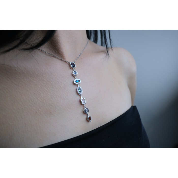 Y 7 Element Silver Çelik Kolye