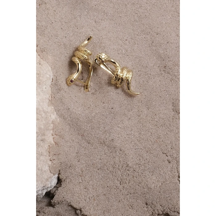 Yılan 14k Gold Xuping Küpe