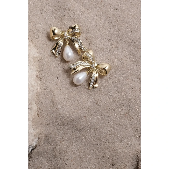 Fiyonk İnci 14k Gold Xuping Küpe