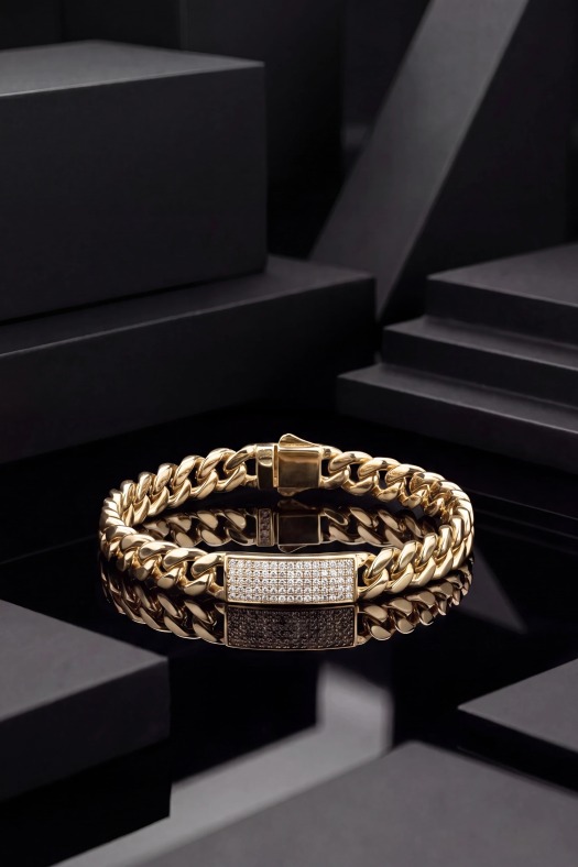 Imperium Gurmet Zincir Kadın Bileklik-14k Gold Renk Kaplama 
