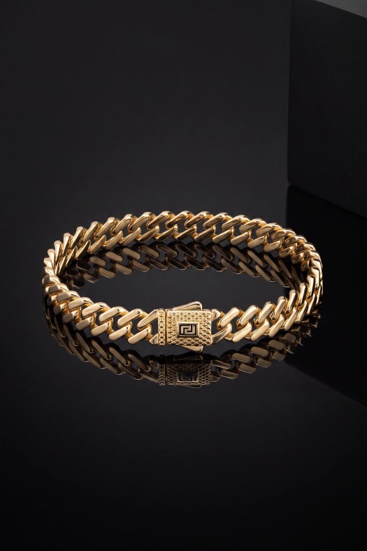 Urban Gourmet Zirkon Taşlı Zincir Bileklik-14k Gold Renk Kaplama