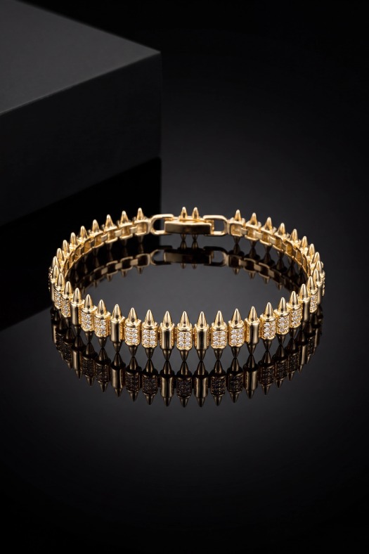 Clash Edge Işıltılı Kadın Bileklik-14k Gold Renk Kaplama