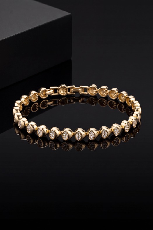 Capsule Glow Zirkon Taşlı Bileklik-14k Gold Renk Kaplama