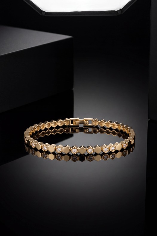 Hexa Minimal Zirkon Taşlı Bileklik-14k Gold Renk Kaplama