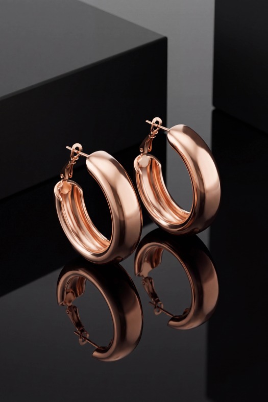 22mm Halka Xuping Küpe - Rose Renk Kaplama